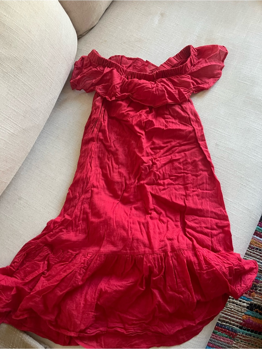 ba&sh Off-Shoulder Mini Dress in Red